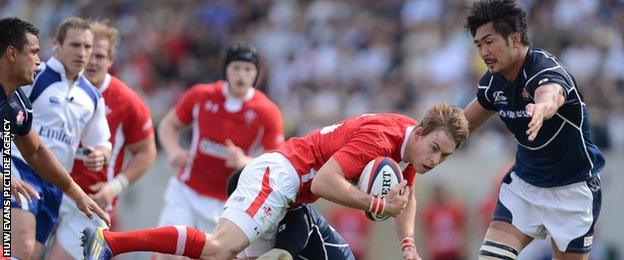 Liam Williams takes on the Japan defence in 2013