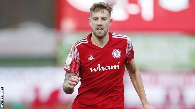 Harry Pell playing for Accrington Stanley