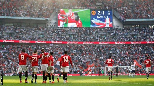 Manchester United celebrate goal