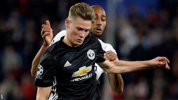 Scott McTominay in action for Manchester United against Sevilla