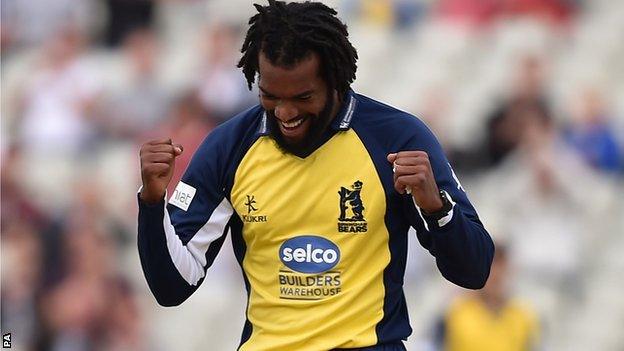 Warwickshire fast bowler Recordo Gordon