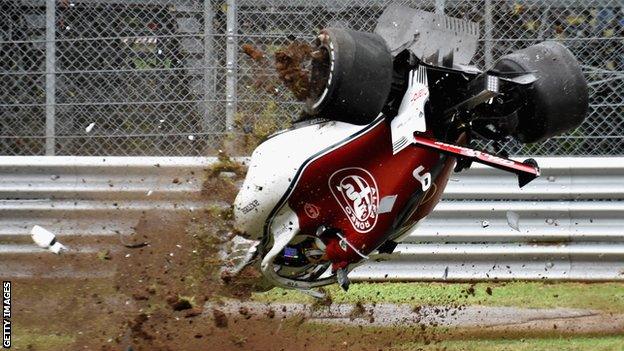 Marcus Ericsson's Sauber has huge crash in Italian GP second practice