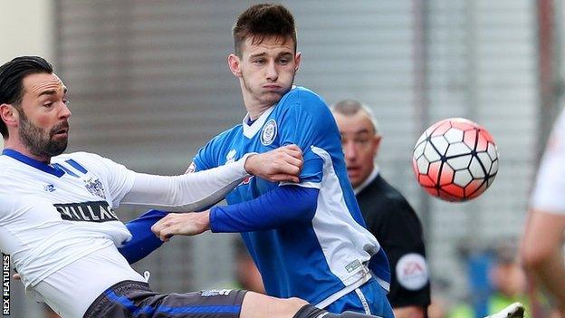 Scott Tanser came up against Chris Eagles, now his new Vale team-mate, when playing for Rochdale against Bury at Spotland in December 2015