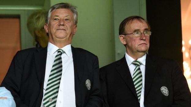 Celtic chief executive Peter Lawwell and finance director Eric Riley