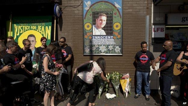 Many gathered to lay flowers at the memorial site of Mr de Menezes