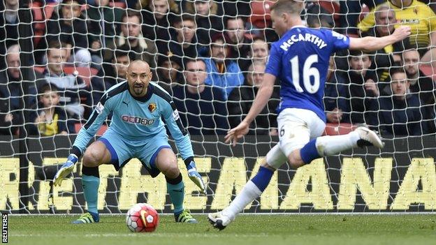 James McCarthy scores his first goal of the season