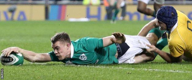 Ringrose scored his first Ireland try in the win over Australia in November 2016