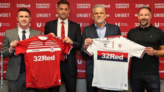 Jonathan Woodgate with Middlesbrough's new coaching team