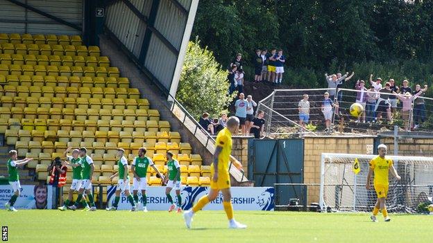 Hibs fans at Livingston