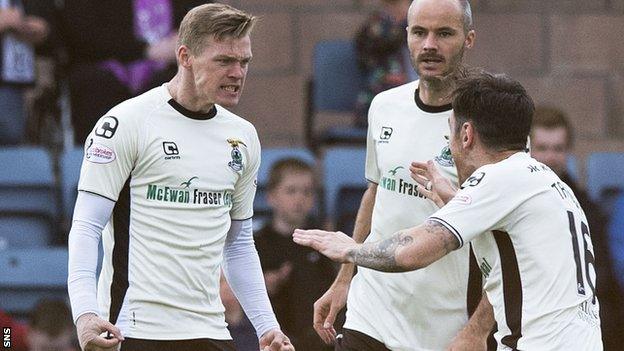 Billy Mckay (left) celebrates scoring for Inverness Caledonian Thistle