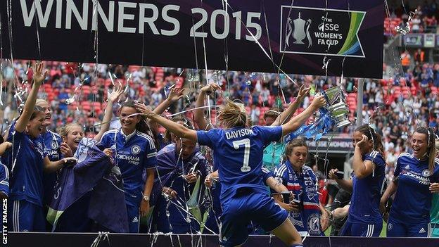 Chelsea Ladies celebrate their Women's FA Cup final win