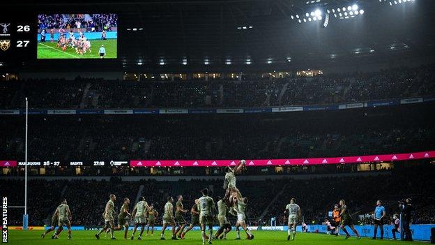 Harlequins play Northampton in the Premiership at Twickenham