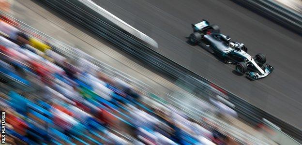 Lewis Hamilton in action at the Monaco Grand Prix