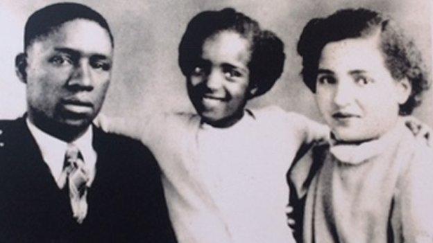 Betty Campbell with her parents