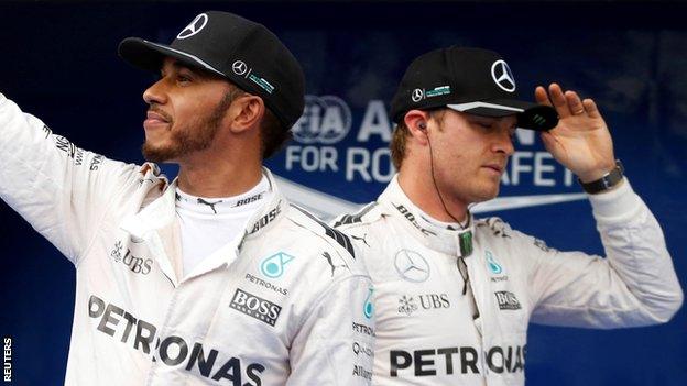 Lewis Hamilton (left) and Nico Rosberg