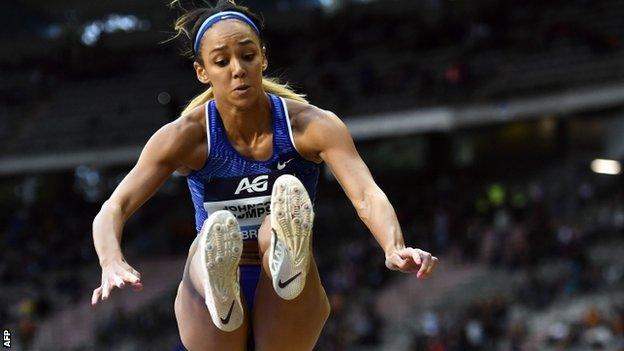 Katarina Johnson-Thompson jumping