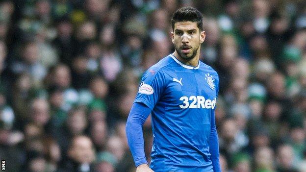 Eduardo Herrera in action for Rangers