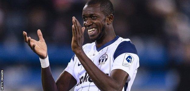 The Gambia and FC Zurich's Assan Ceesay celebrating