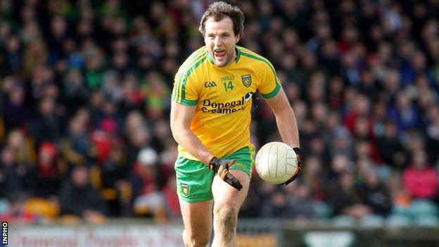 Michael Murphy received a big cheer as he was introduced for his 100th Donegal appearance