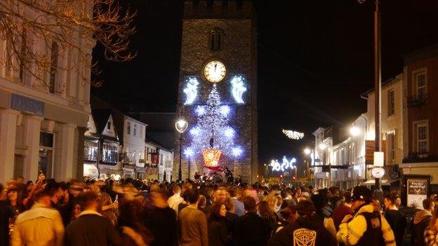 Clock tower in Devon, England