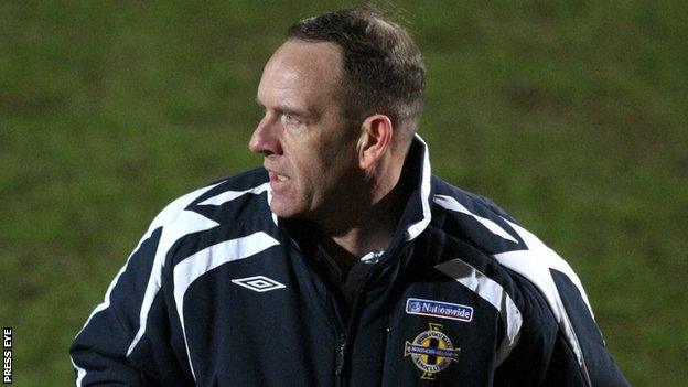 Kenny Shiels during his time as manager of the Northern Ireland Under-17 team