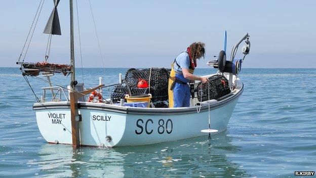 Research assistant Kevin Arscott taking a Secchi disk reading (Image: Richard Kirby)