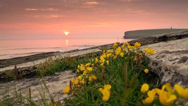 Marwick sunset in Orkney