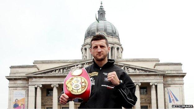 Carl Froch in Nottingham's Market Square