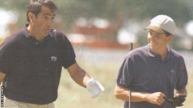 Seve Ballesteros and Sergio Garcia at the 1996 Open Championship