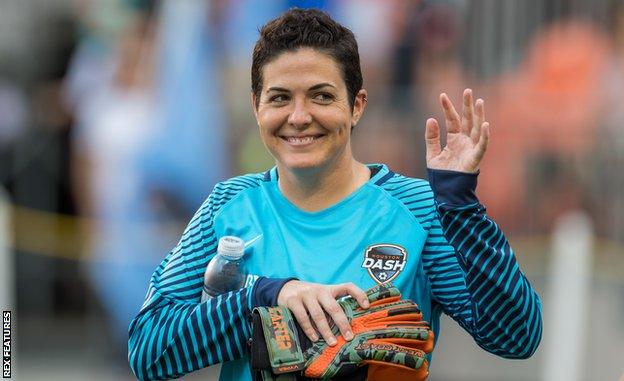 Haley Carter, pictured in 2016 playing for Houston Dash