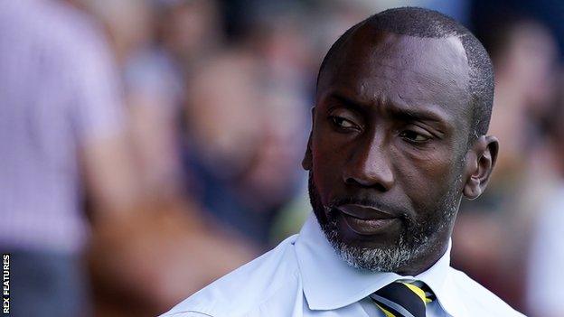 Jimmy Floyd Hasselbaink while in charge of Burton