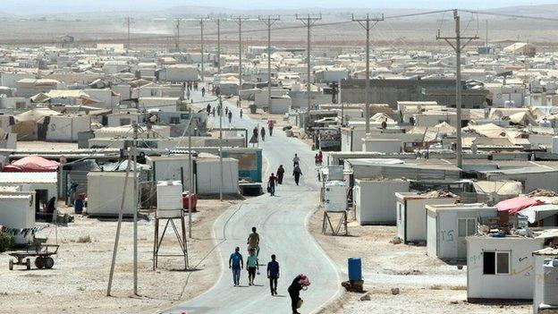 The UN-run Zaatari camp for Syrian refugees, north east of the Jordanian capital Amman