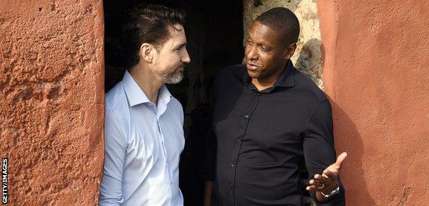 Justin Trudeau and Masai Ujiri in Senegal