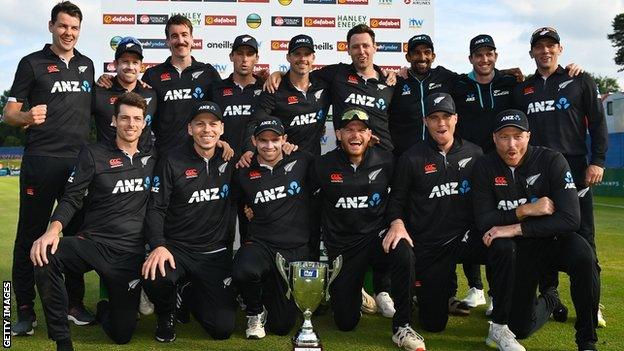 New Zealand with the ODI series trophy