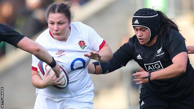 Amy Cokayne playing against New Zealand