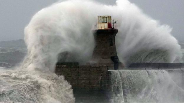 Vandalism delays repairs to Tyneside piers damaged in Storm Babet - BBC ...