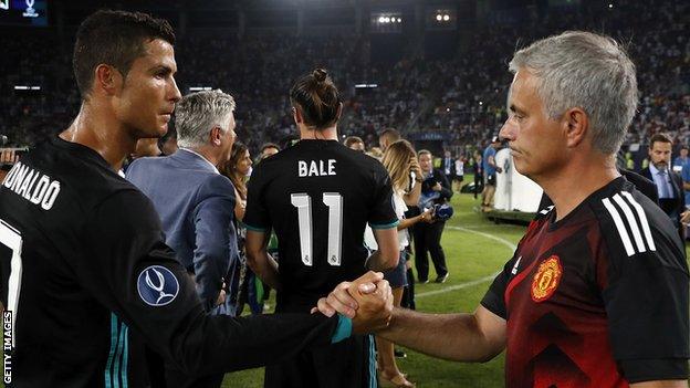 Cristiano Ronaldo and Jose Mourinho