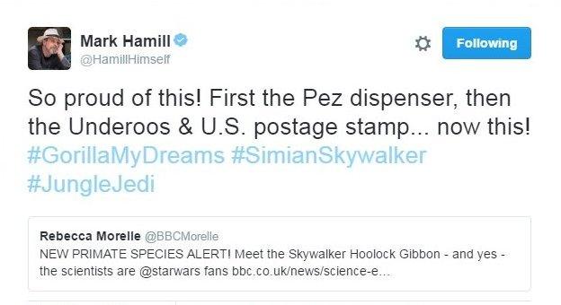 Tweet by Mark Hamill