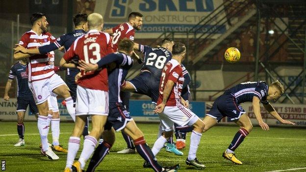 Ross County's Jamie Lindsay diverts Antonio Rojano's header into his own net for Hamilton's winner