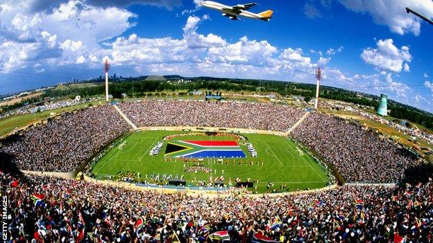 The crowd at the 1996 Africa Cup of Nations final in 1996