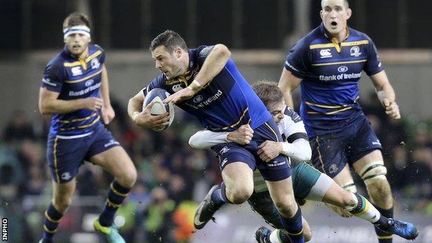 Northampton's Stephen Meyler tackles Leinster's Robbie Henshaw