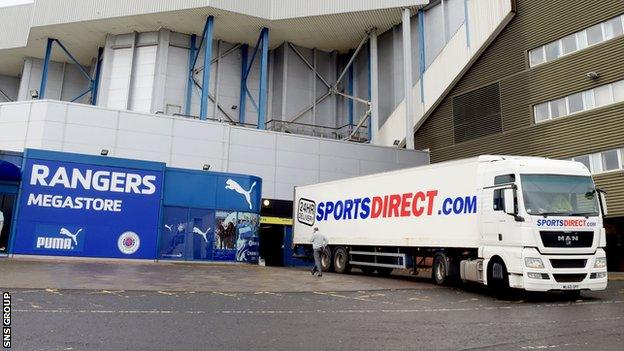 Sports Direct owned 75% of Rangers Retail Ltd for the duration of the loan