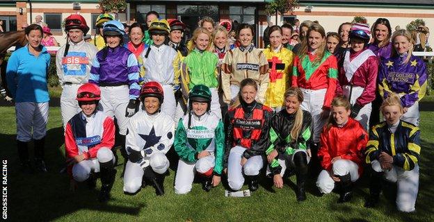 Female jockeys at Carlisle Racecourse