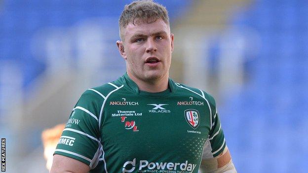 Harry Elrington in action for London Irish