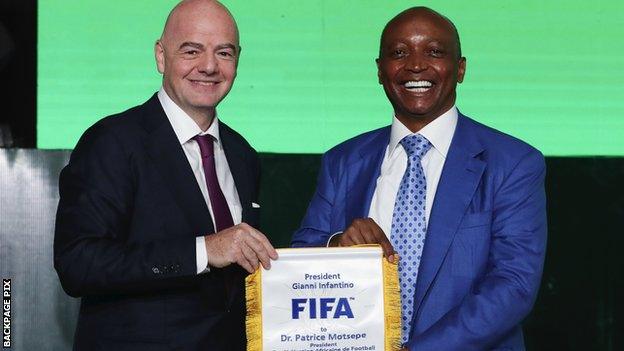 Gianni Infantino and Patrice Motsepe