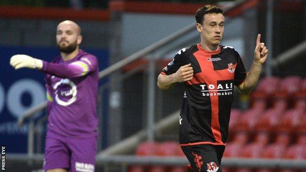 Paul Heatley scored a spectacular second goal for Crusaders at Seaview