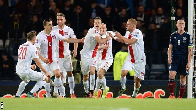 Poland players celebrating