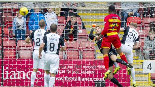 David Amoo headed Partick Thistle in front