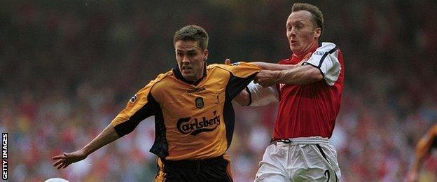 Michael Owen and Lee Dixon