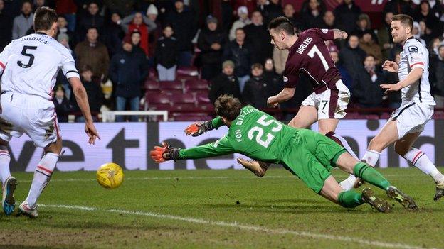 Jamie Walker fires Hearts into the lead